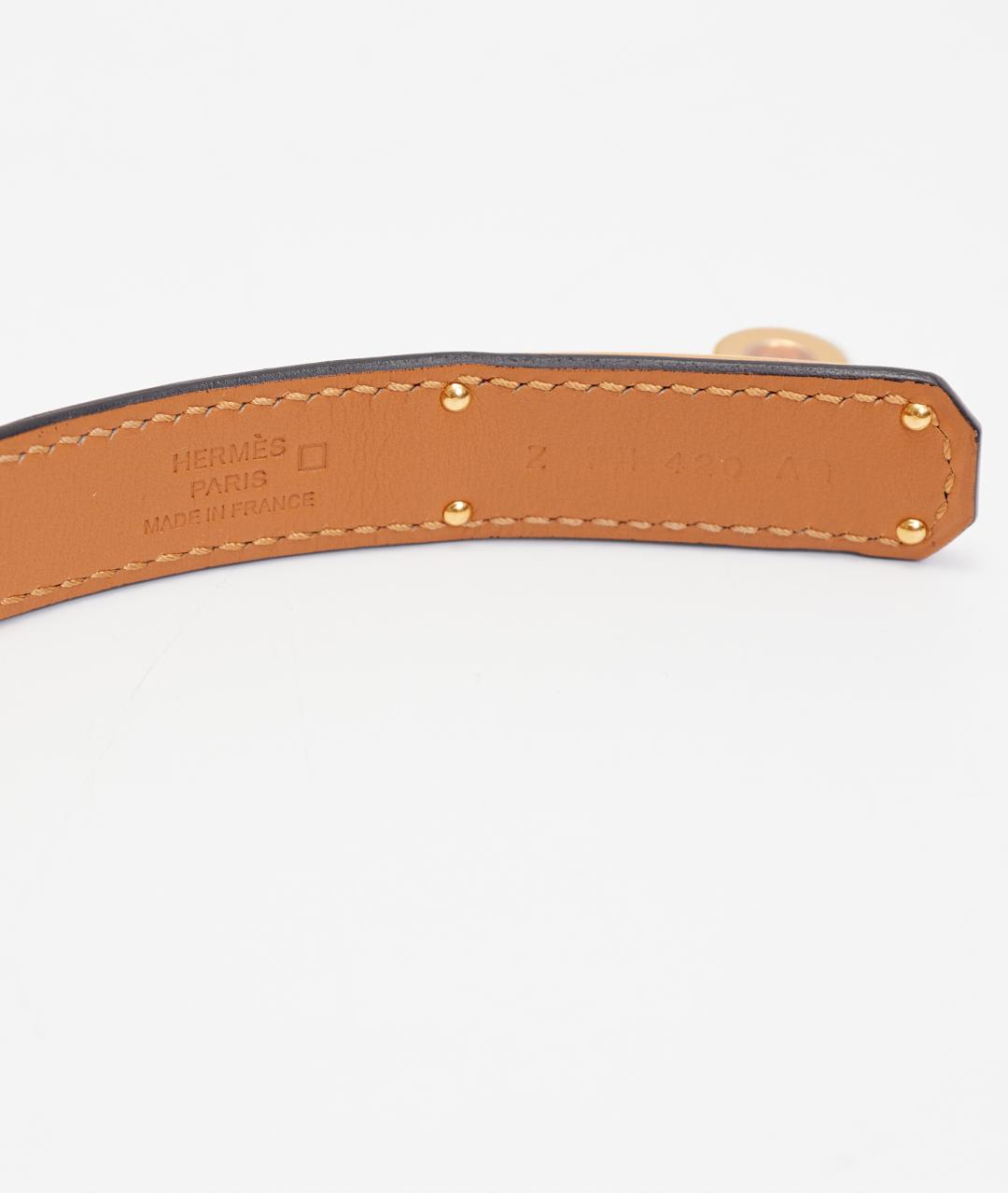 HERMES Оранжевый ремень из экзотической кожи, фото 4