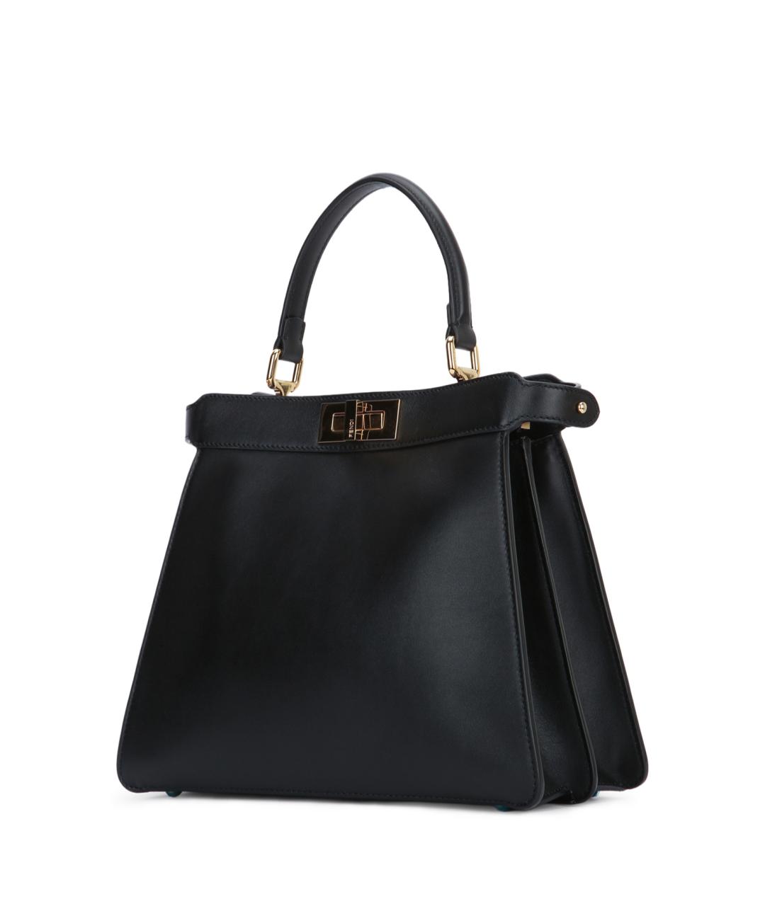 FENDI Черная кожаная сумка тоут, фото 2