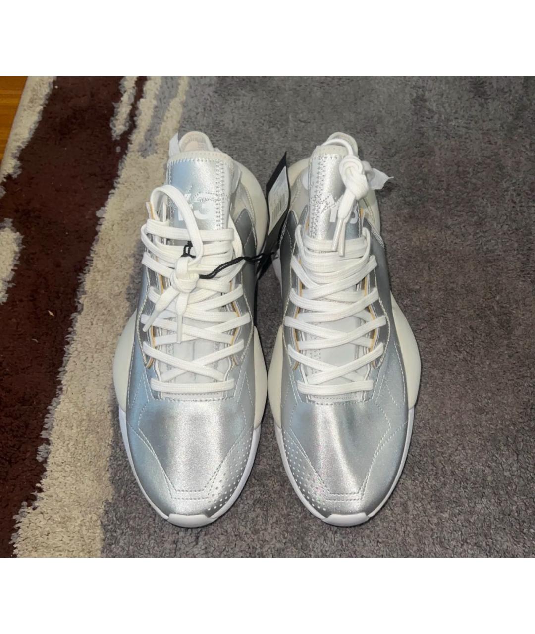 YOHJI YAMAMOTO Серебряные кожаные низкие кроссовки / кеды, фото 2