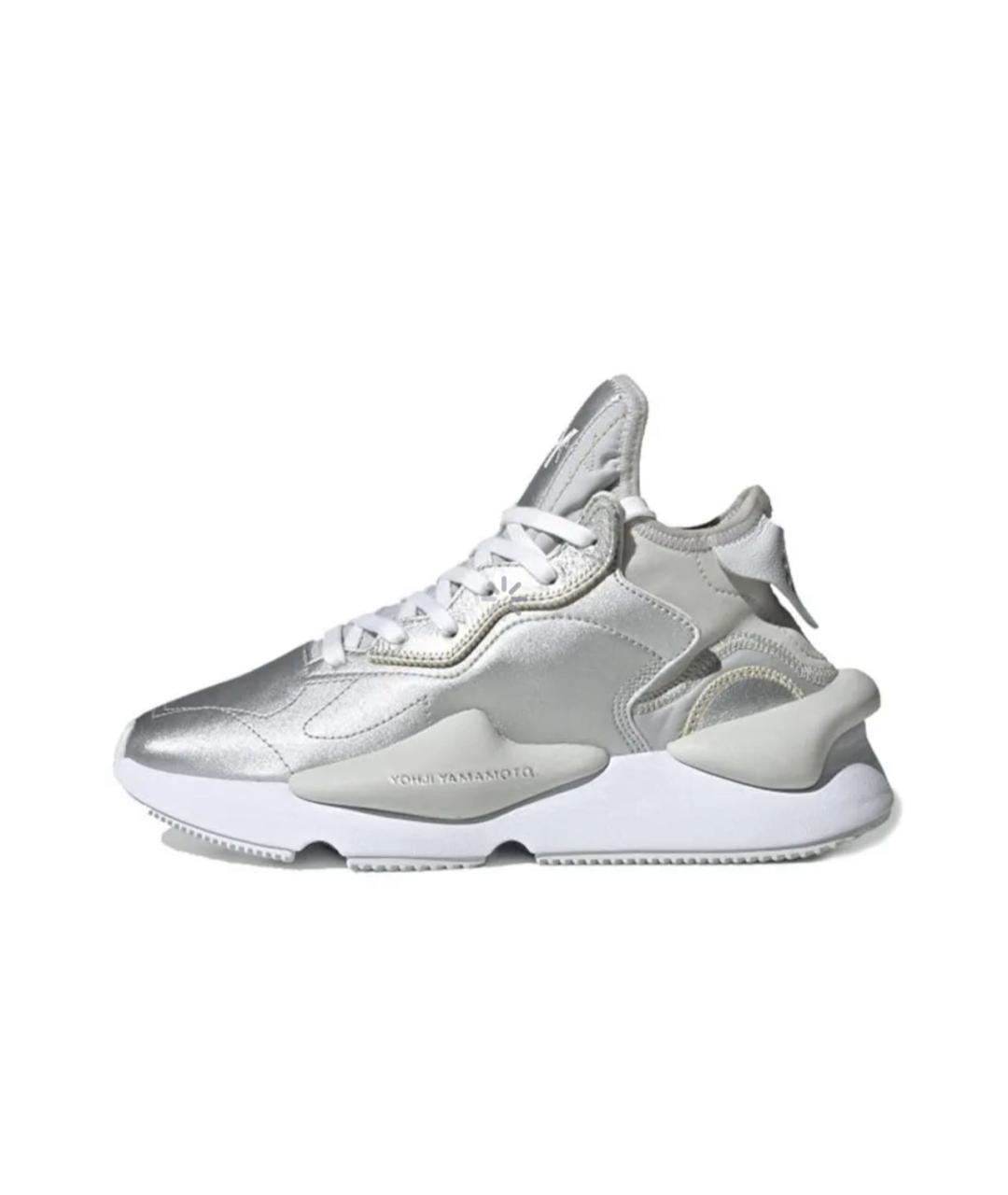 YOHJI YAMAMOTO Серебряные кожаные низкие кроссовки / кеды, фото 8