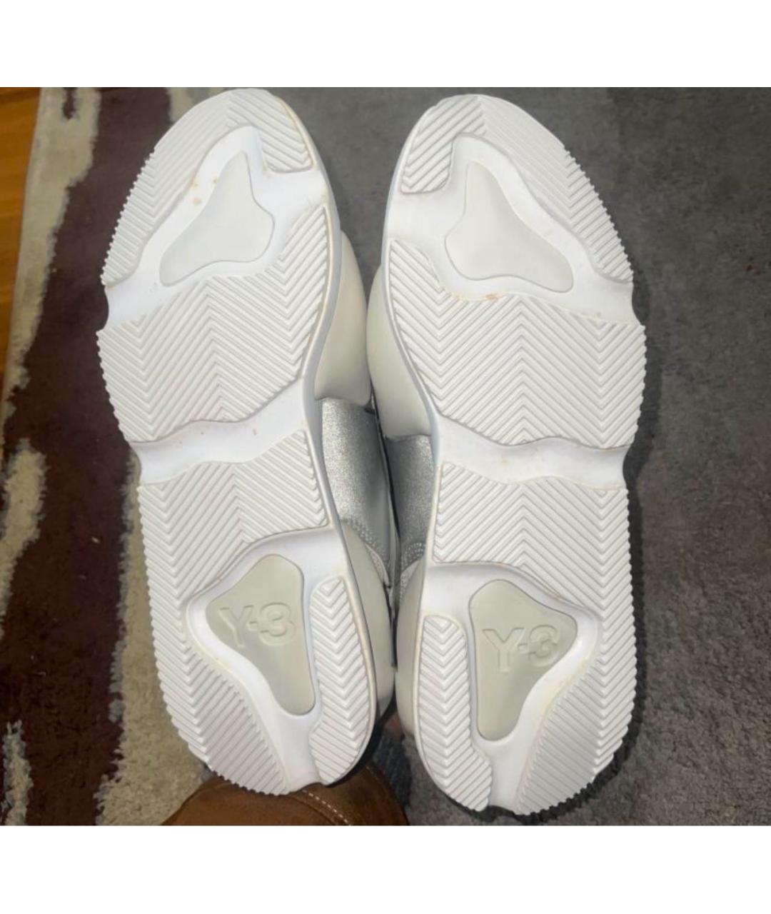 YOHJI YAMAMOTO Серебряные кожаные низкие кроссовки / кеды, фото 6