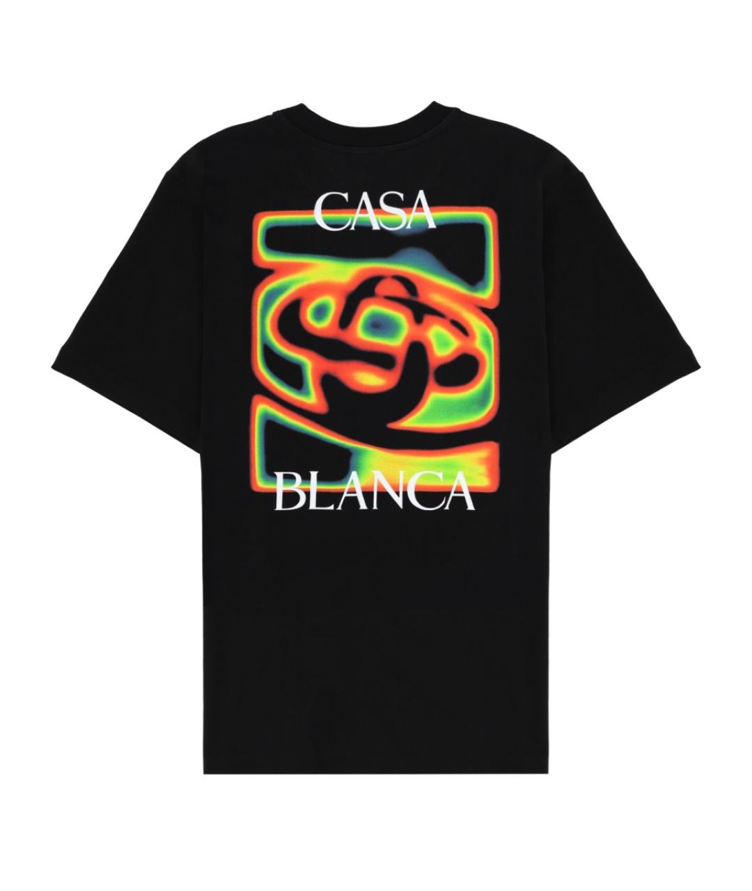 CASABLANCA Черная хлопковая футболка, фото 2