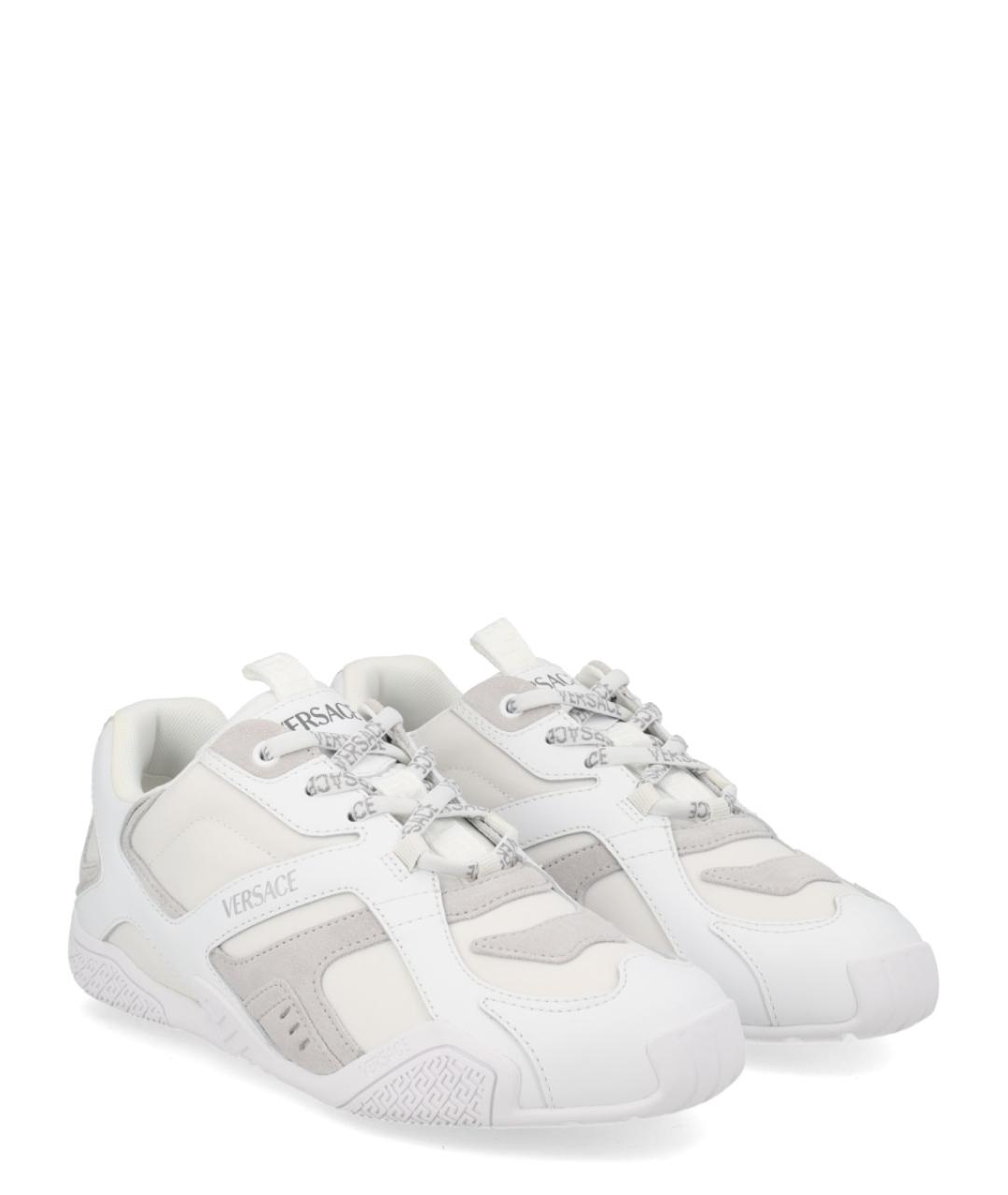 VERSACE Белые кожаные кроссовки, фото 2