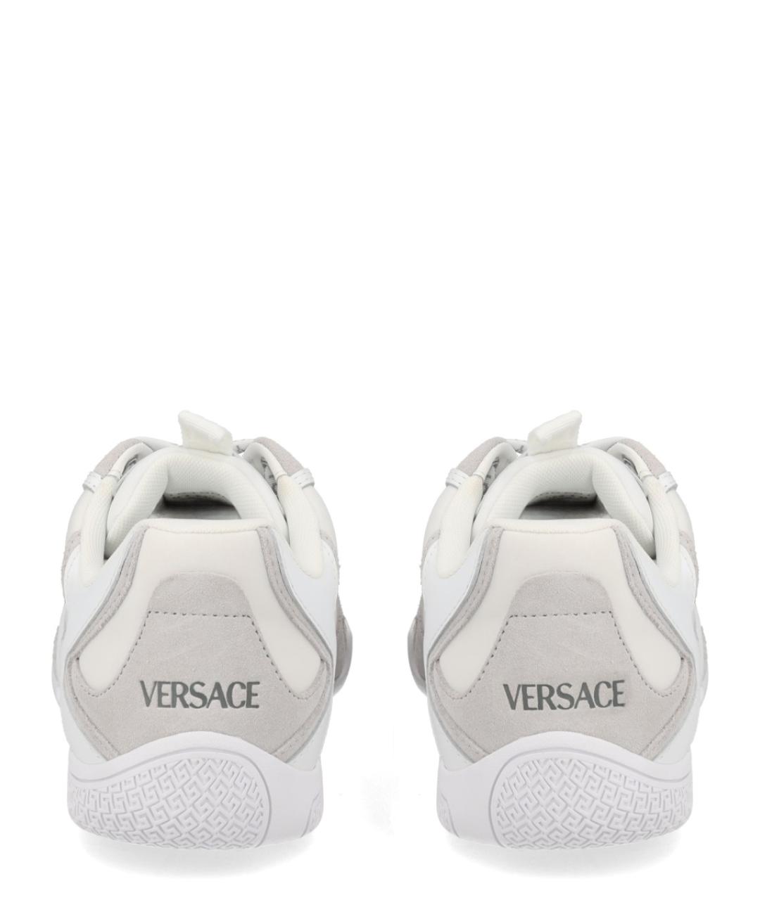 VERSACE Белые кожаные кроссовки, фото 4