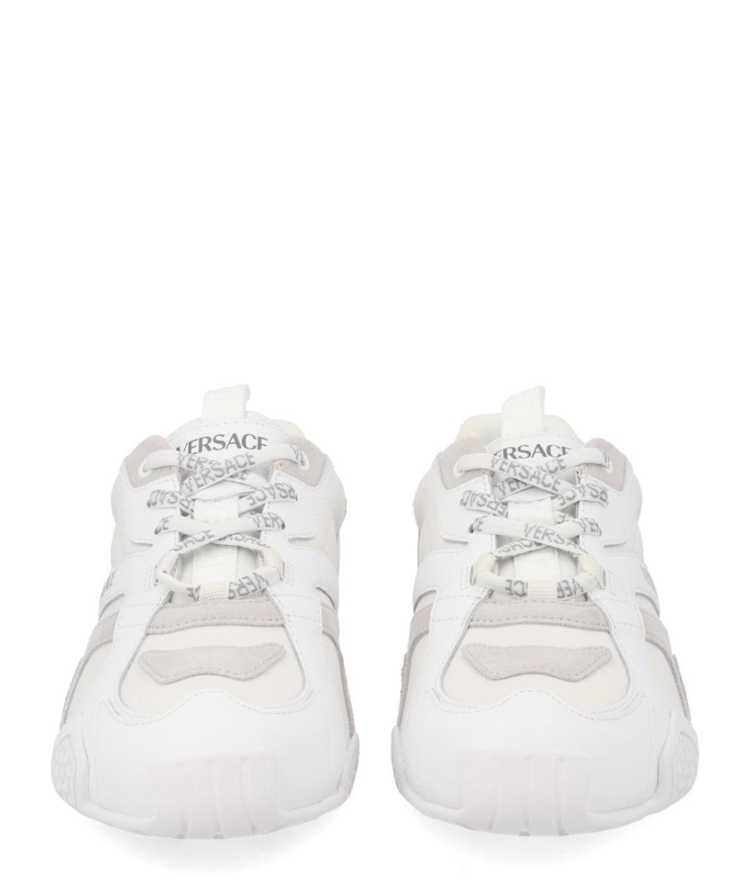 VERSACE Белые кожаные кроссовки, фото 3