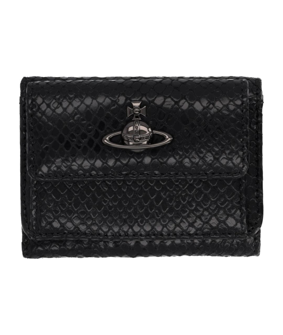 VIVIENNE WESTWOOD Черный кожаный кошелек, фото 1