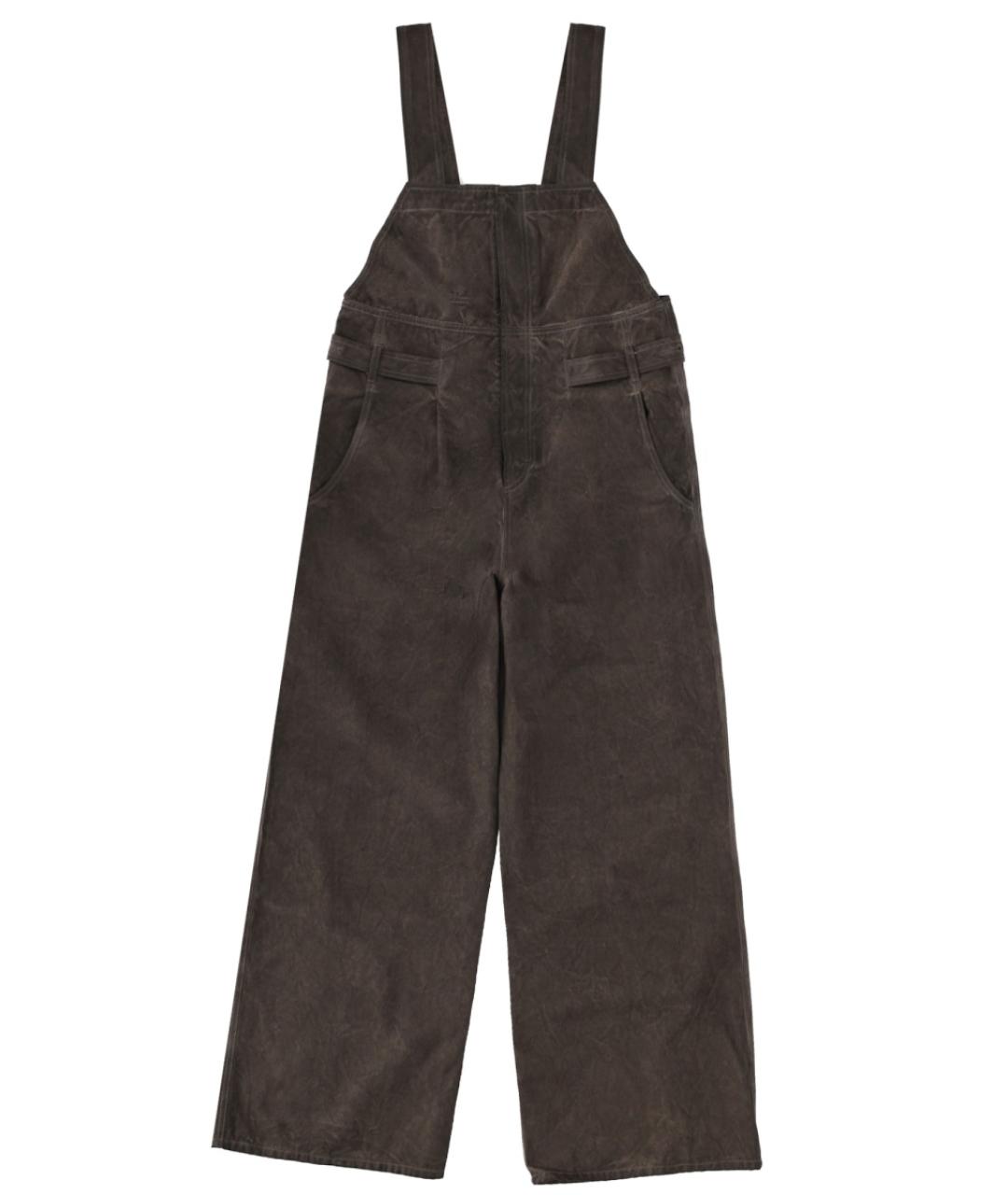 UMA WANG Коричневые хлопковые прямые брюки, фото 1