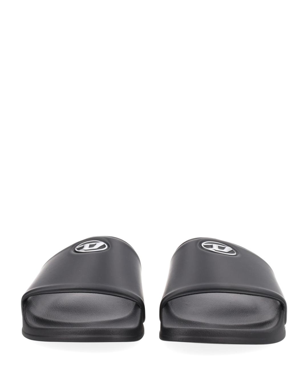 DIESEL Черные резиновые шлепанцы, фото 3
