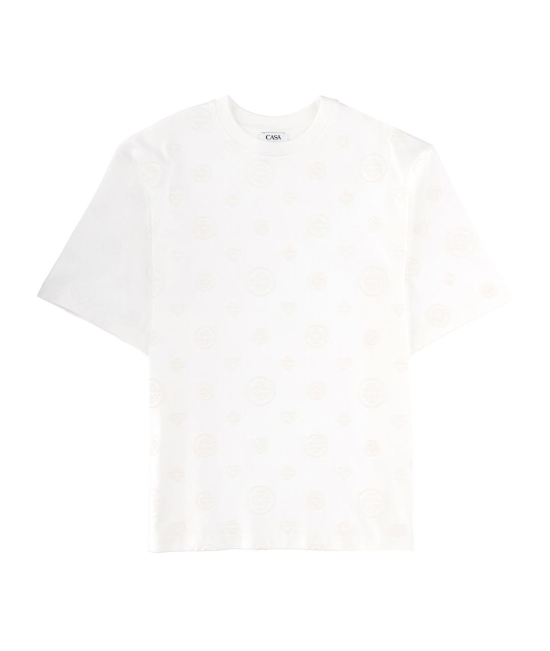 CASABLANCA Белая хлопковая футболка, фото 1