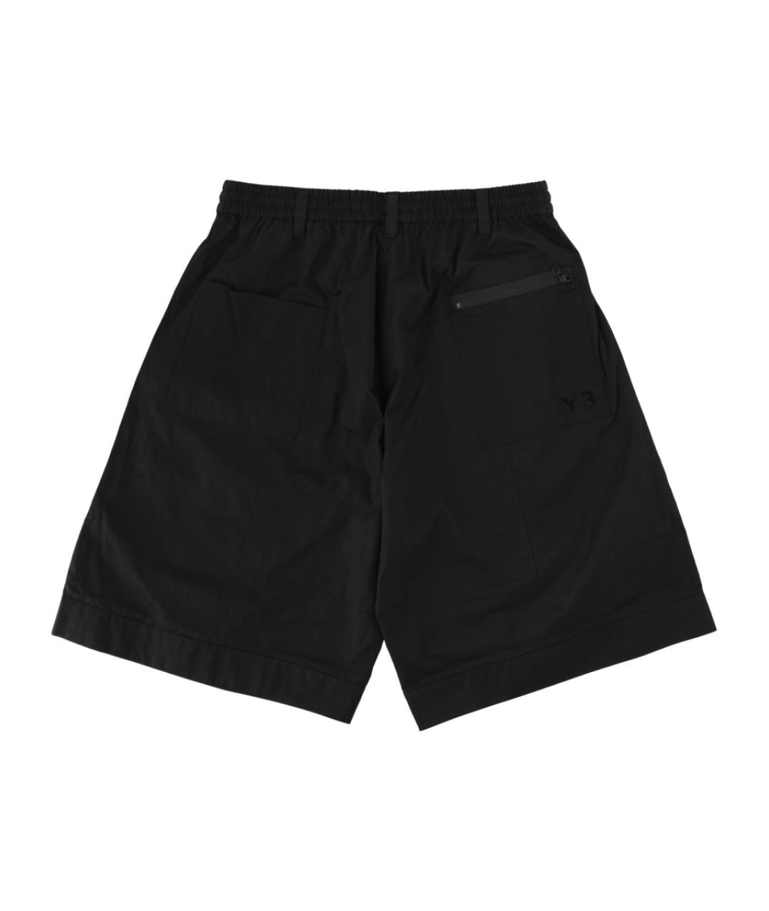 Y-3 Черные хлопковые шорты, фото 2