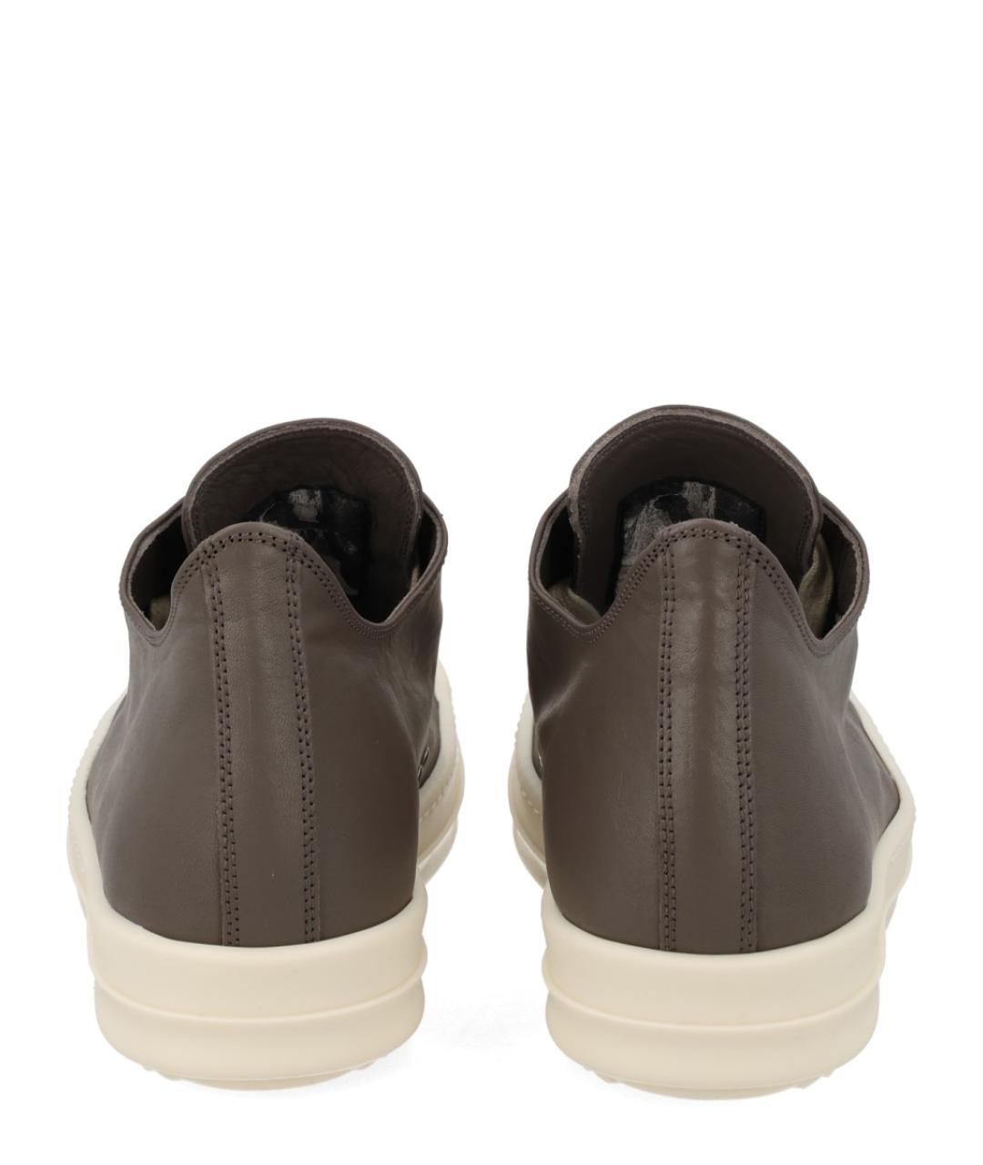 RICK OWENS Серые кожаные кеды, фото 4