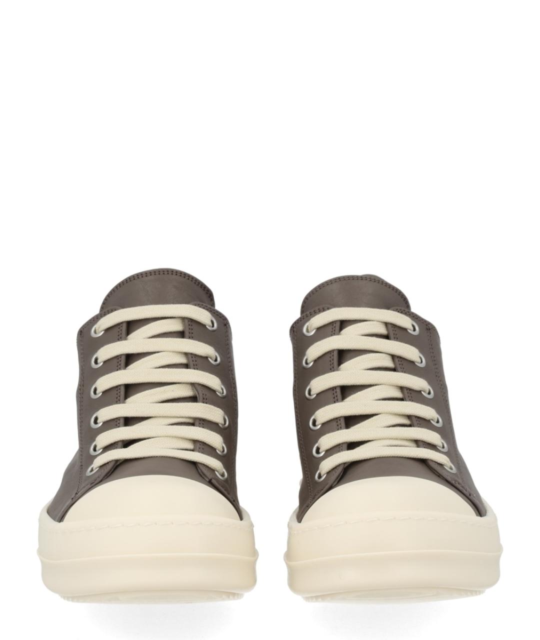 RICK OWENS Серые кожаные кеды, фото 2