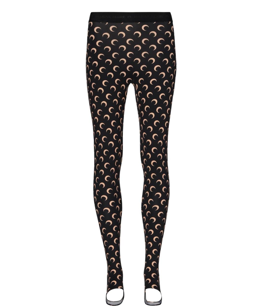 MARINE SERRE Черные полиамидовые леггинсы и велосипедки, фото 1