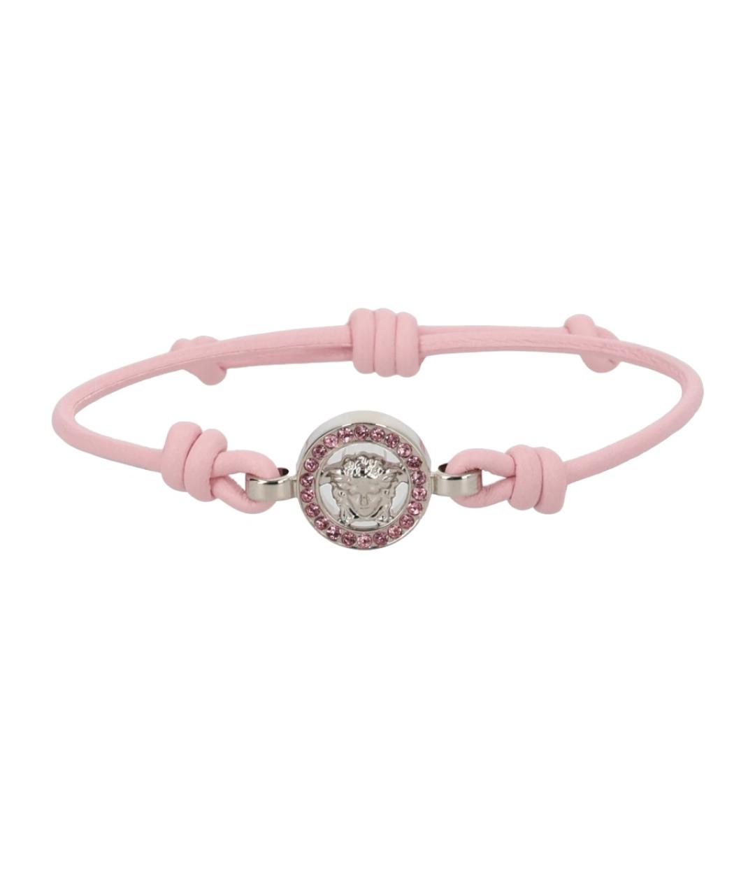 VERSACE Розовый кожаный браслет, фото 1