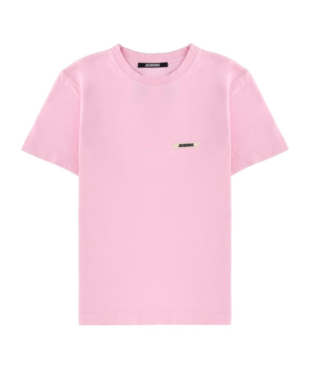 JACQUEMUS Розовая хлопковая футболка, фото 1