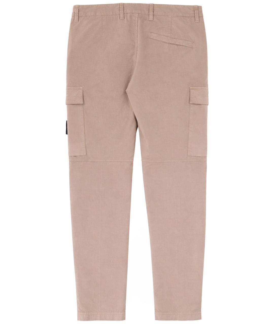 STONE ISLAND Бежевые хлопковые повседневные брюки, фото 2