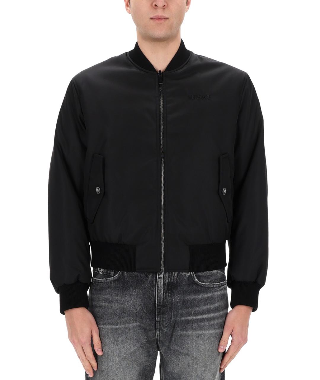 VERSACE Черная синтетическая куртка, фото 3