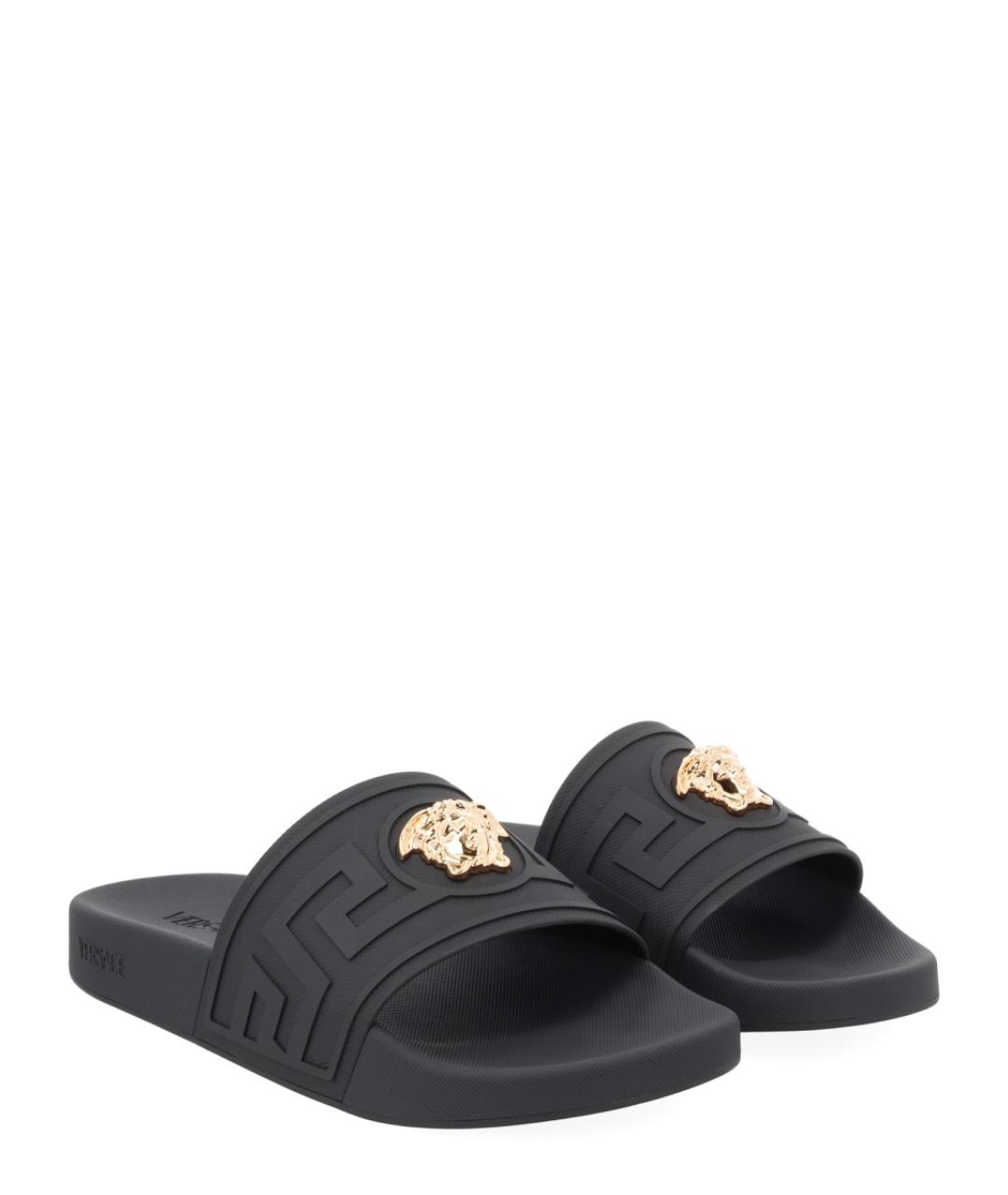 VERSACE Черные шлепанцы, фото 2