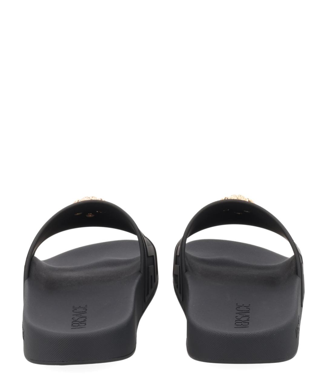 VERSACE Черные шлепанцы, фото 4