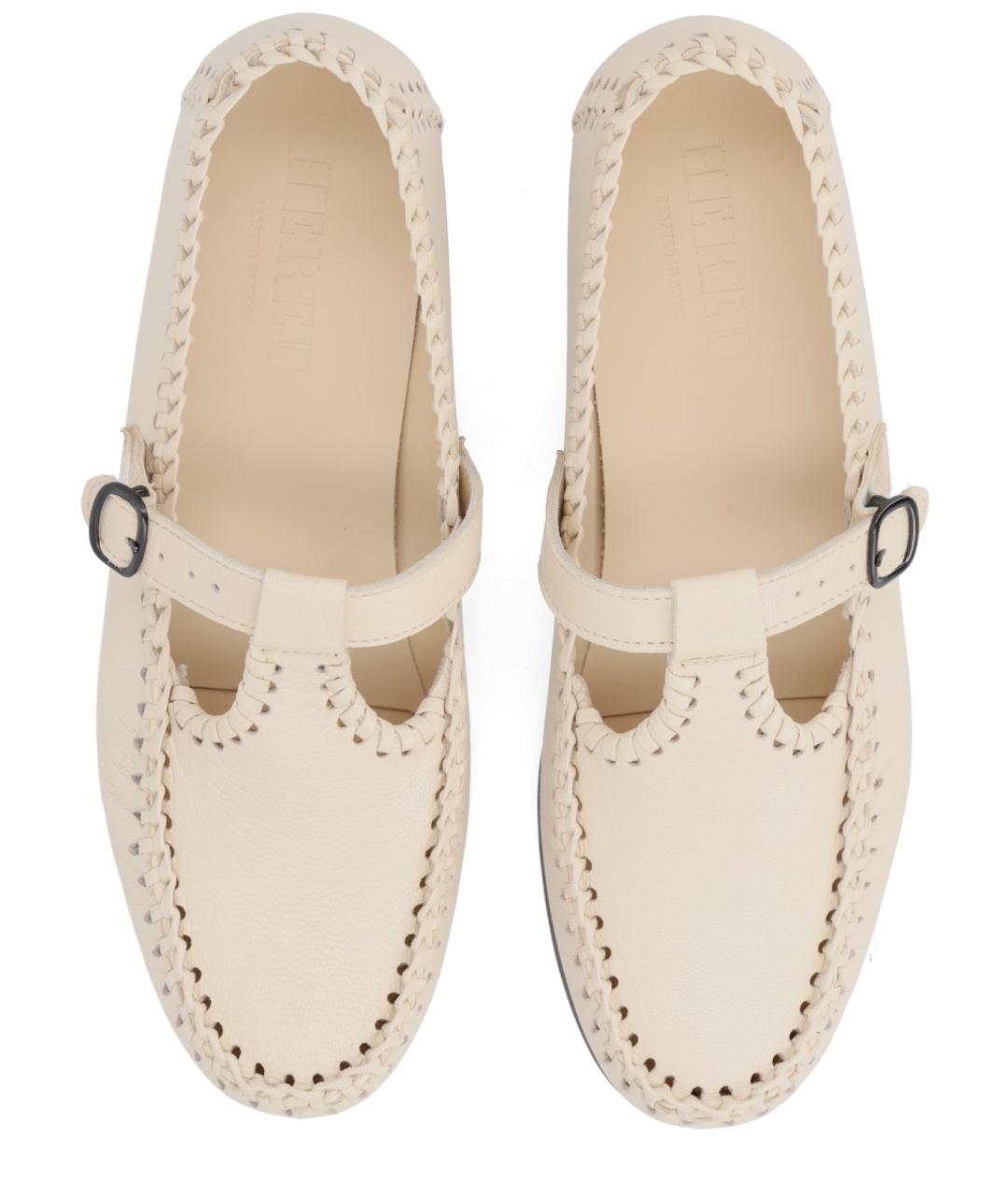 HEREU Белые кожаные лоферы, фото 5