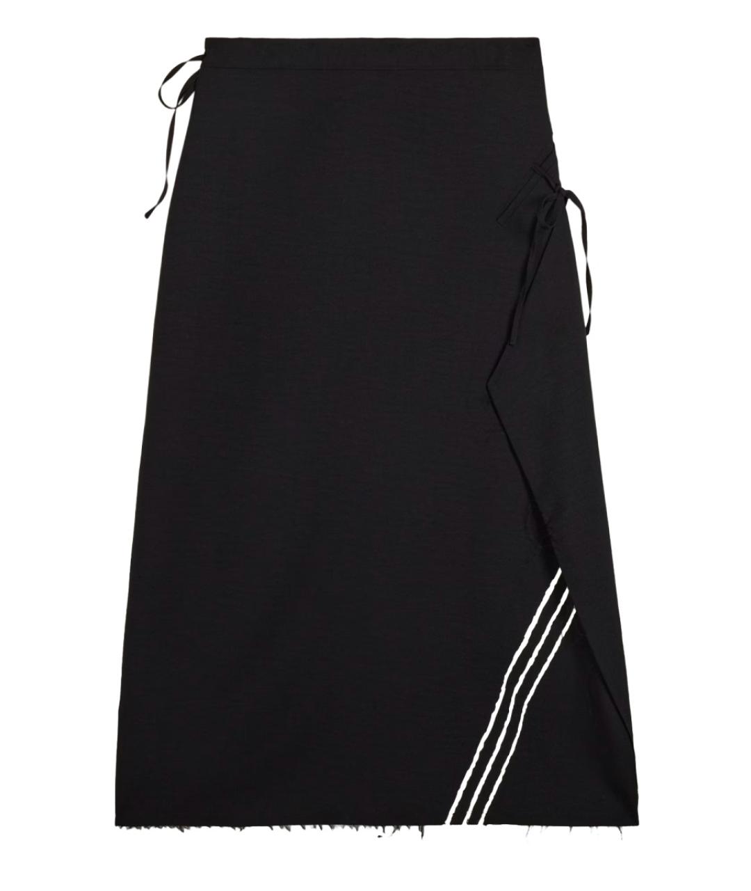 Y-3 Черная полиэстеровая юбка миди, фото 2