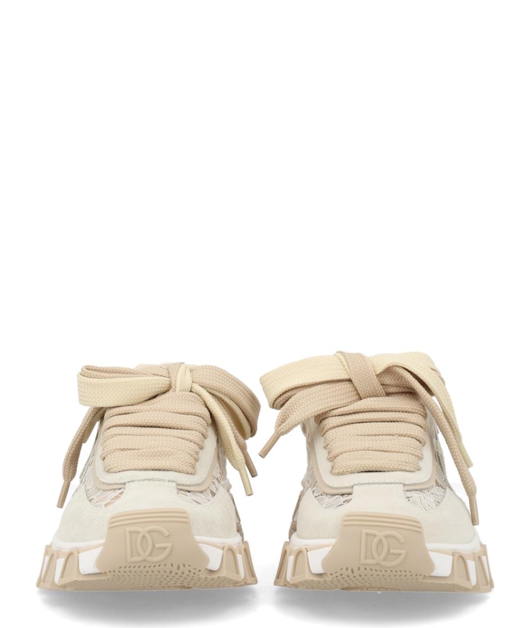 DOLCE&GABBANA Бежевые текстильные кроссовки, фото 3