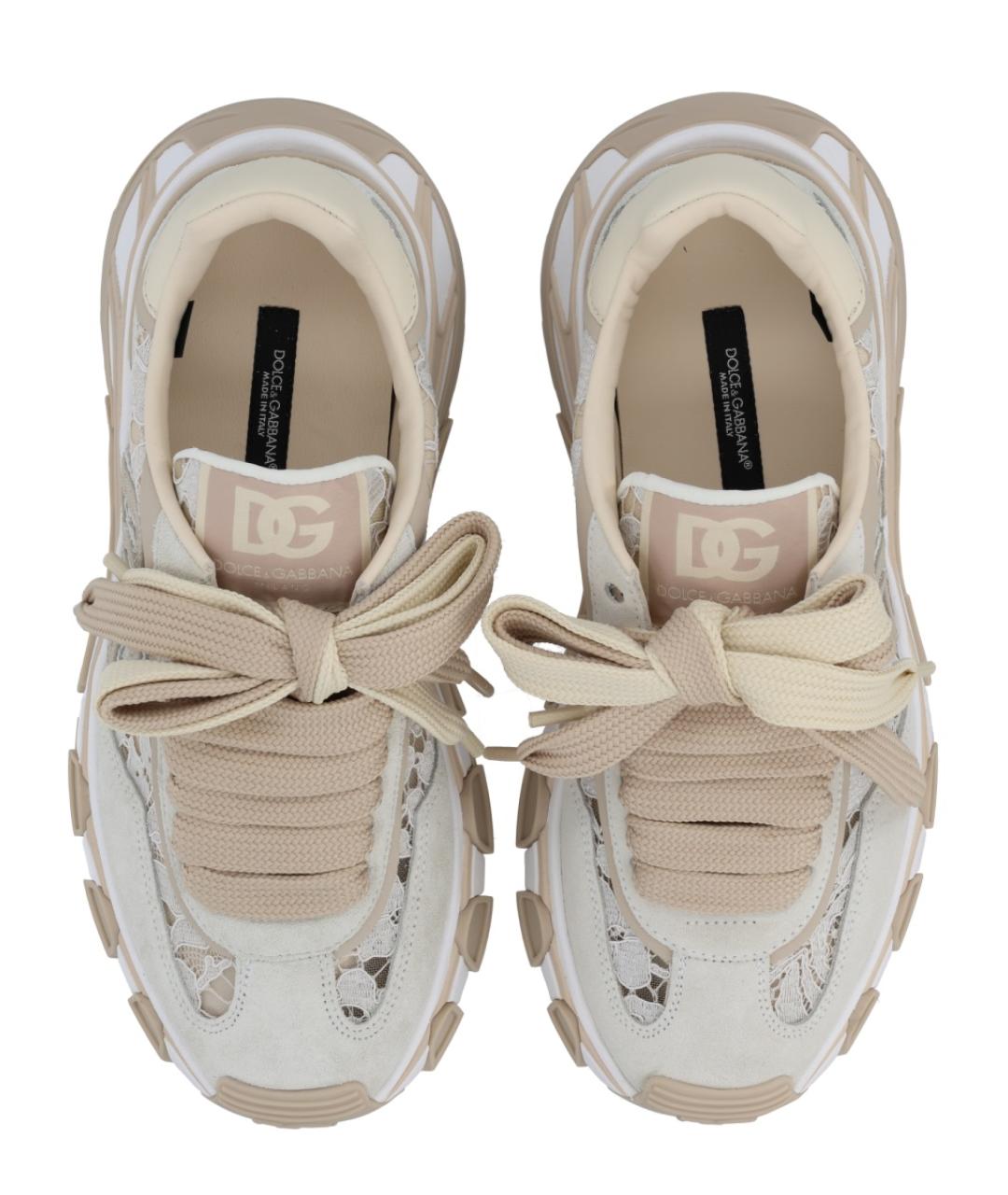 DOLCE&GABBANA Бежевые текстильные кроссовки, фото 5