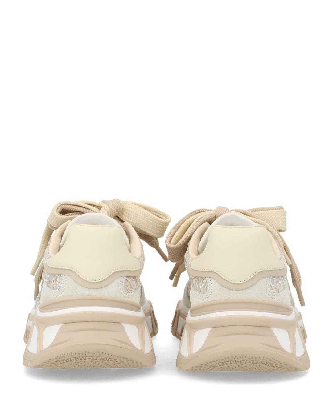 DOLCE&GABBANA Бежевые текстильные кроссовки, фото 4