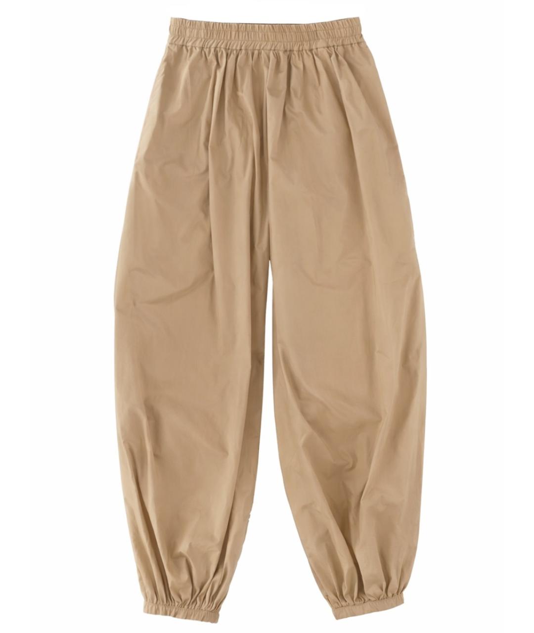 ALYSI Бежевые хлопковые прямые брюки, фото 1