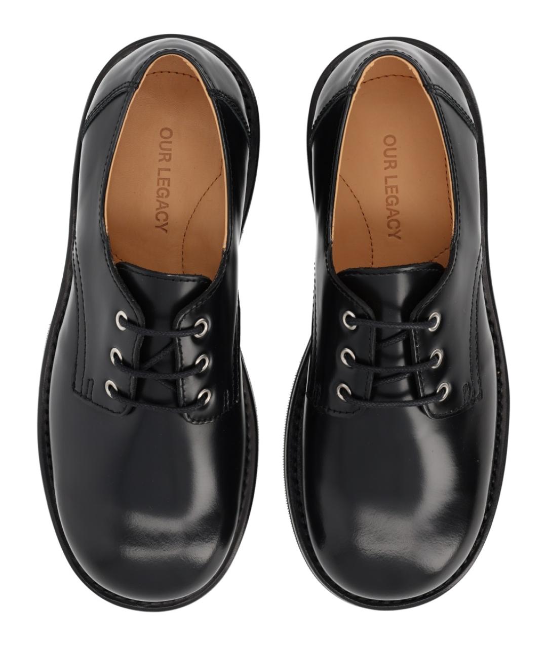 OUR LEGACY Черные кожаные ботинки, фото 5