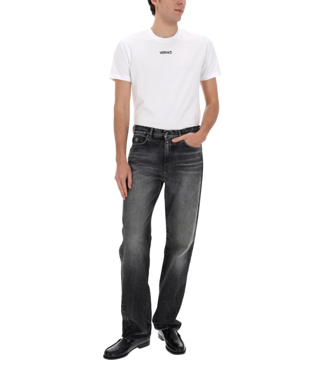 VERSACE Мульти хлопковые прямые джинсы, фото 3