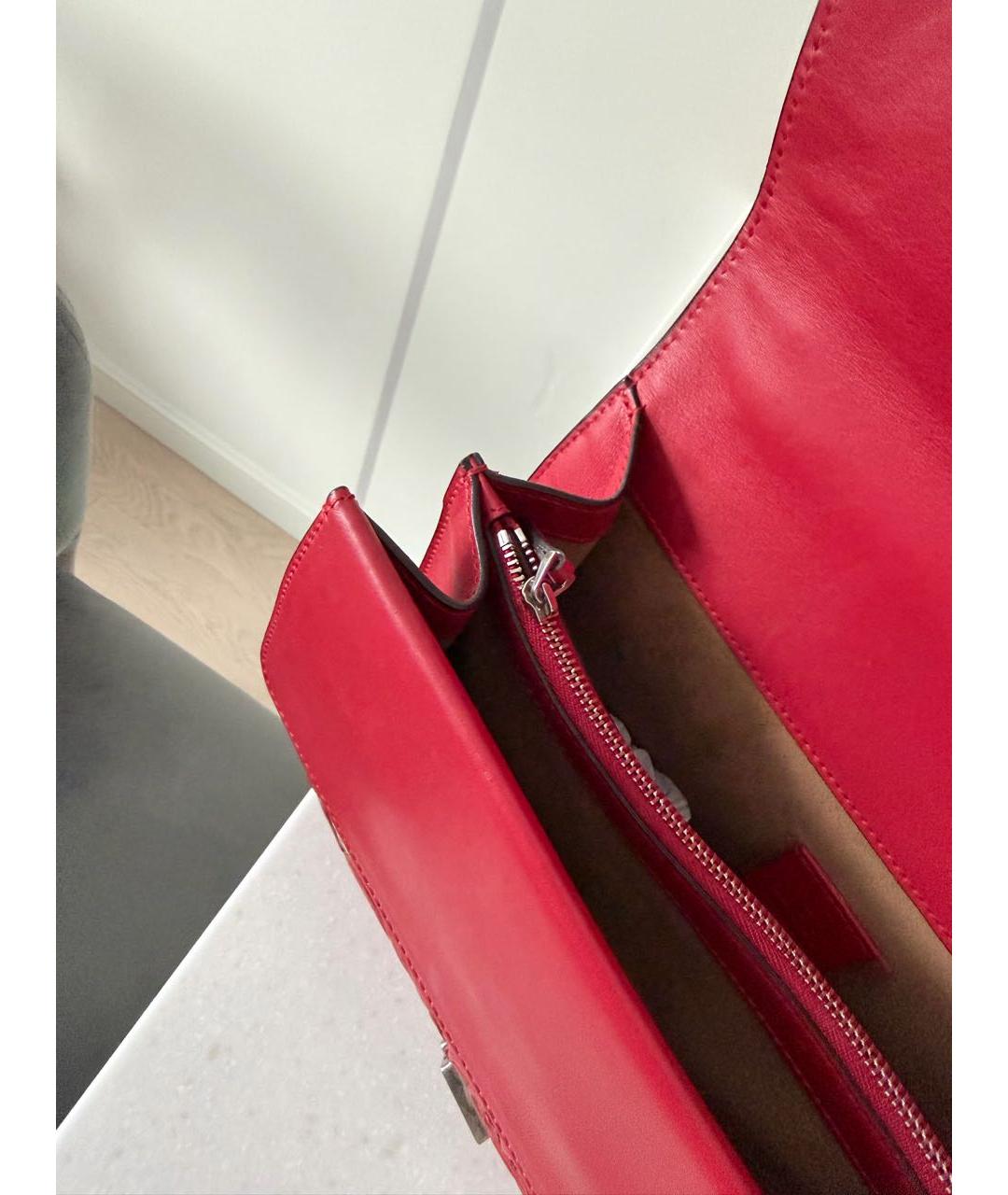 GUCCI Красная кожаная сумка через плечо, фото 4