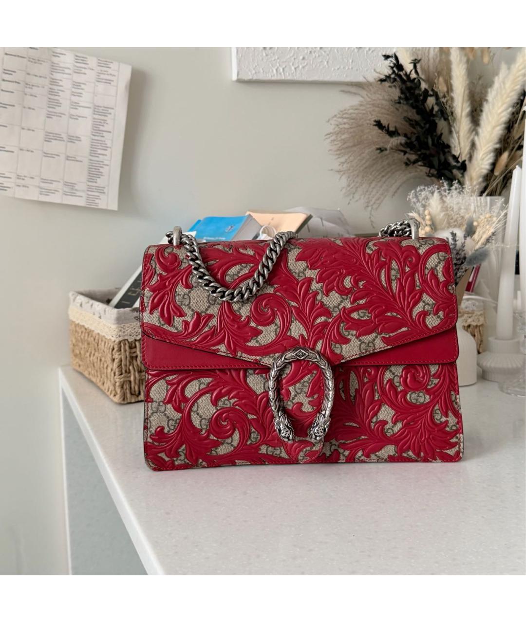 GUCCI Красная кожаная сумка через плечо, фото 8
