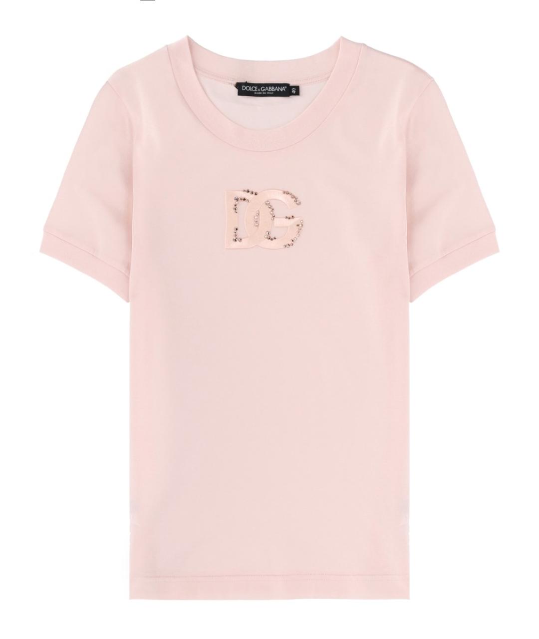 DOLCE&GABBANA Розовая хлопковая футболка, фото 1