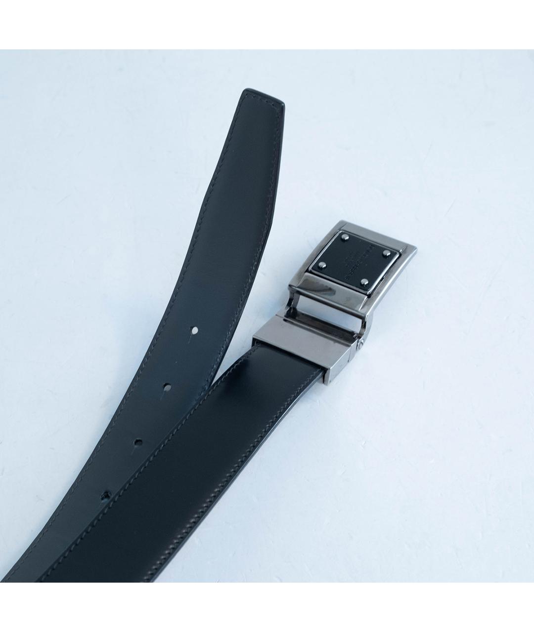 DOLCE&GABBANA Черный кожаный ремень, фото 3