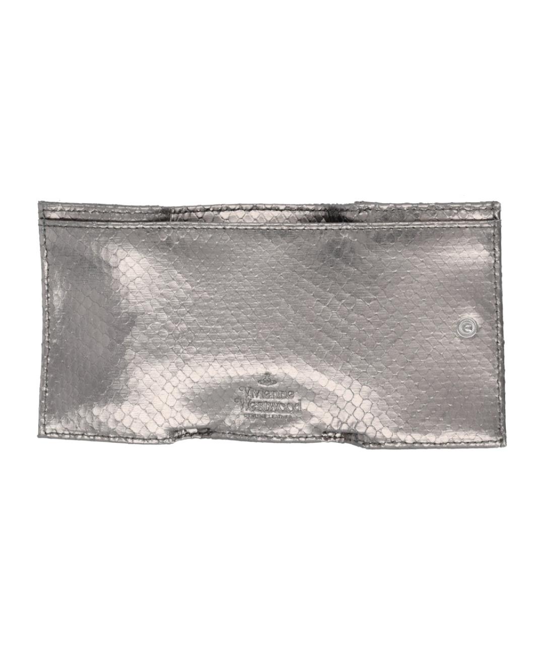 VIVIENNE WESTWOOD Серый кожаный кошелек, фото 3
