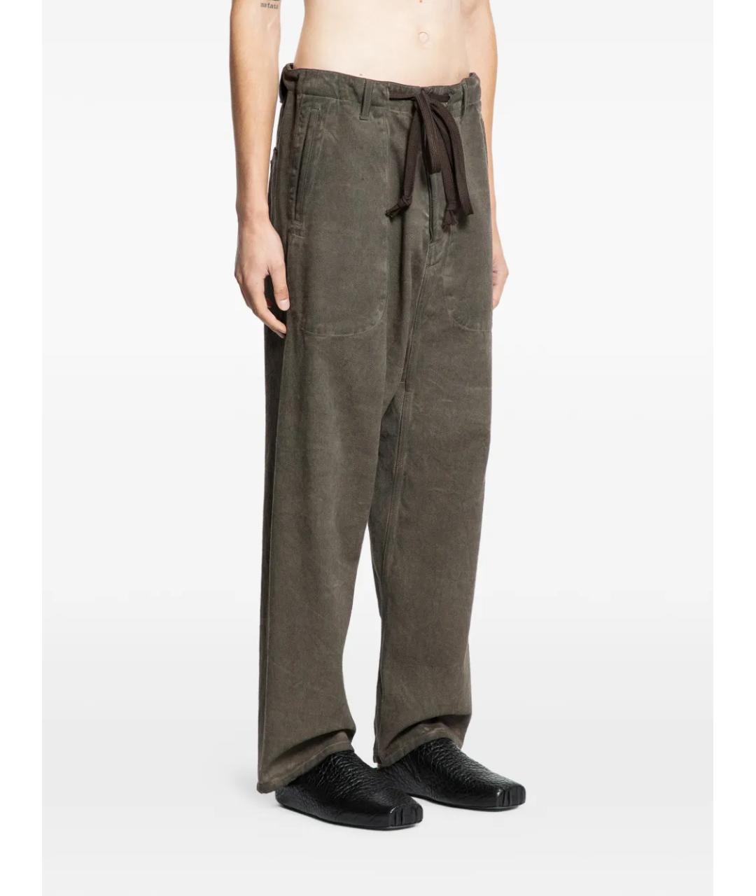 UMA WANG Серые хлопковые повседневные брюки, фото 4