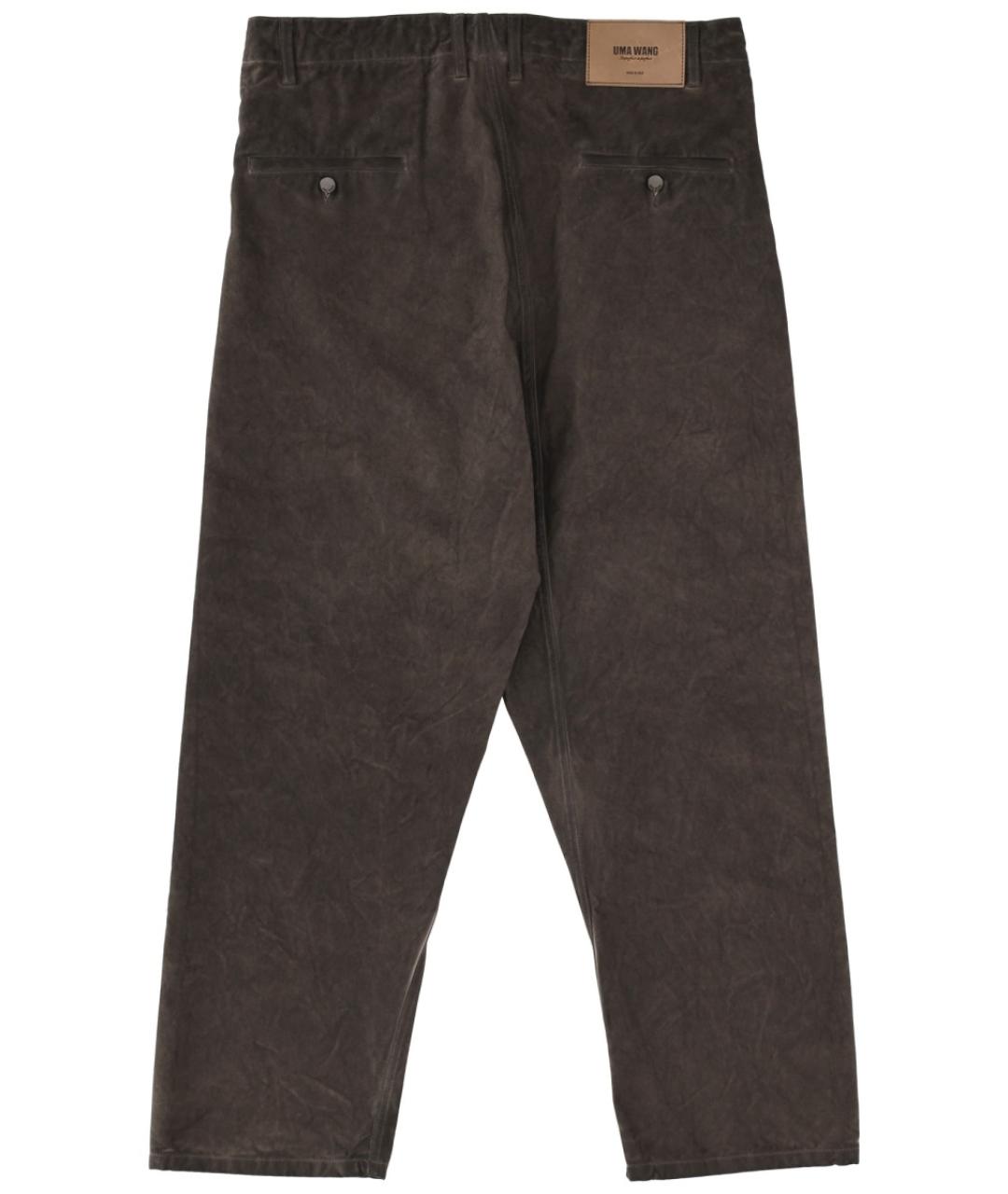 UMA WANG Серые хлопковые повседневные брюки, фото 2