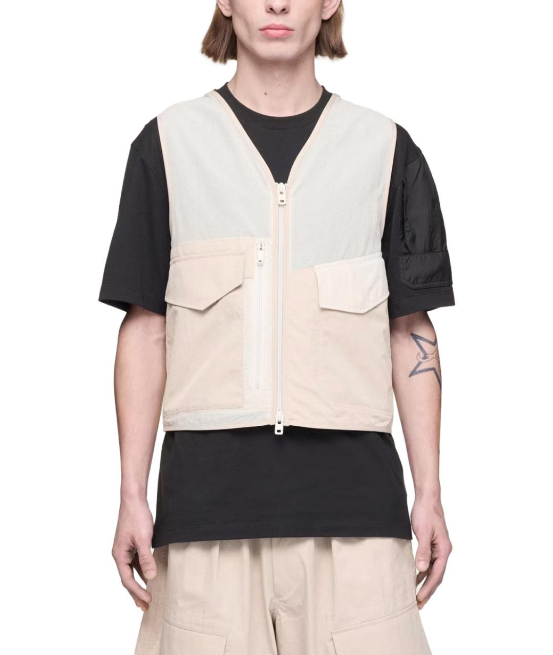 Y-3 Бежевый полиамидовый жилет, фото 4