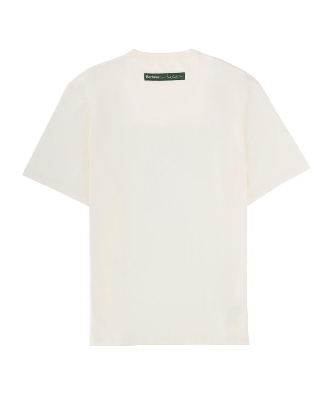 BARBOUR Белая хлопковая футболка, фото 2