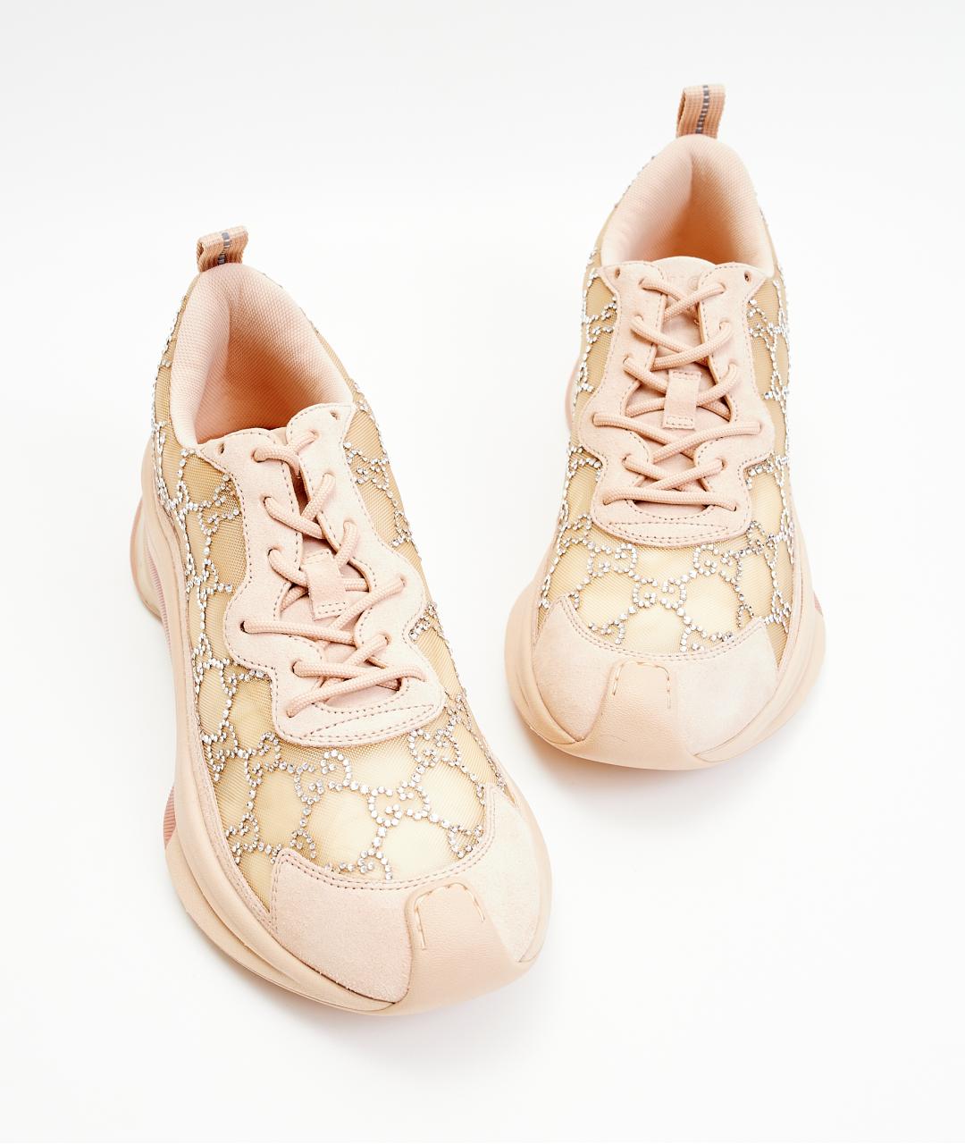 GUCCI Розовые текстильные кроссовки, фото 5