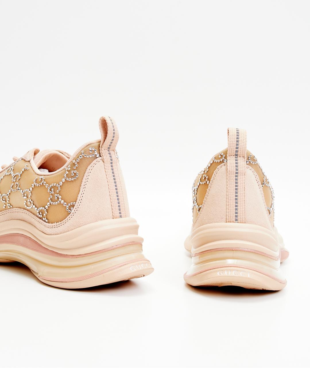 GUCCI Розовые текстильные кроссовки, фото 3