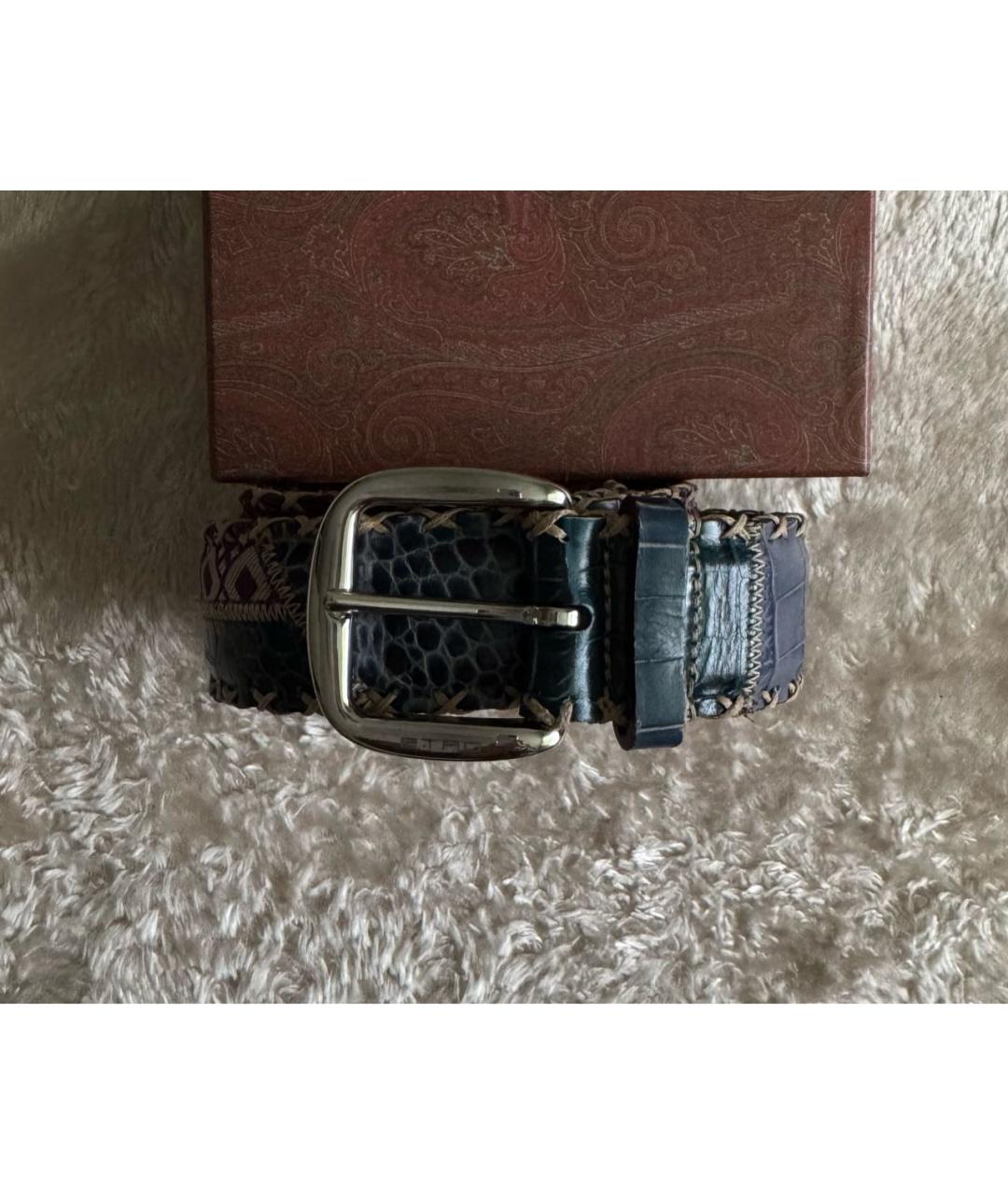 ETRO Синий ремень из экзотической кожи, фото 9
