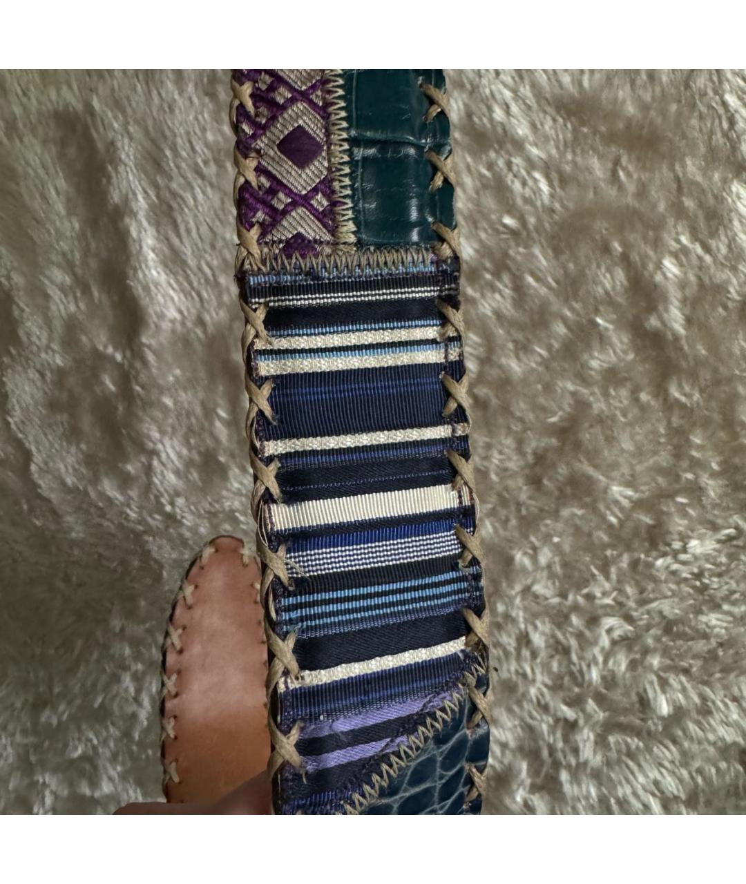 ETRO Синий ремень из экзотической кожи, фото 6