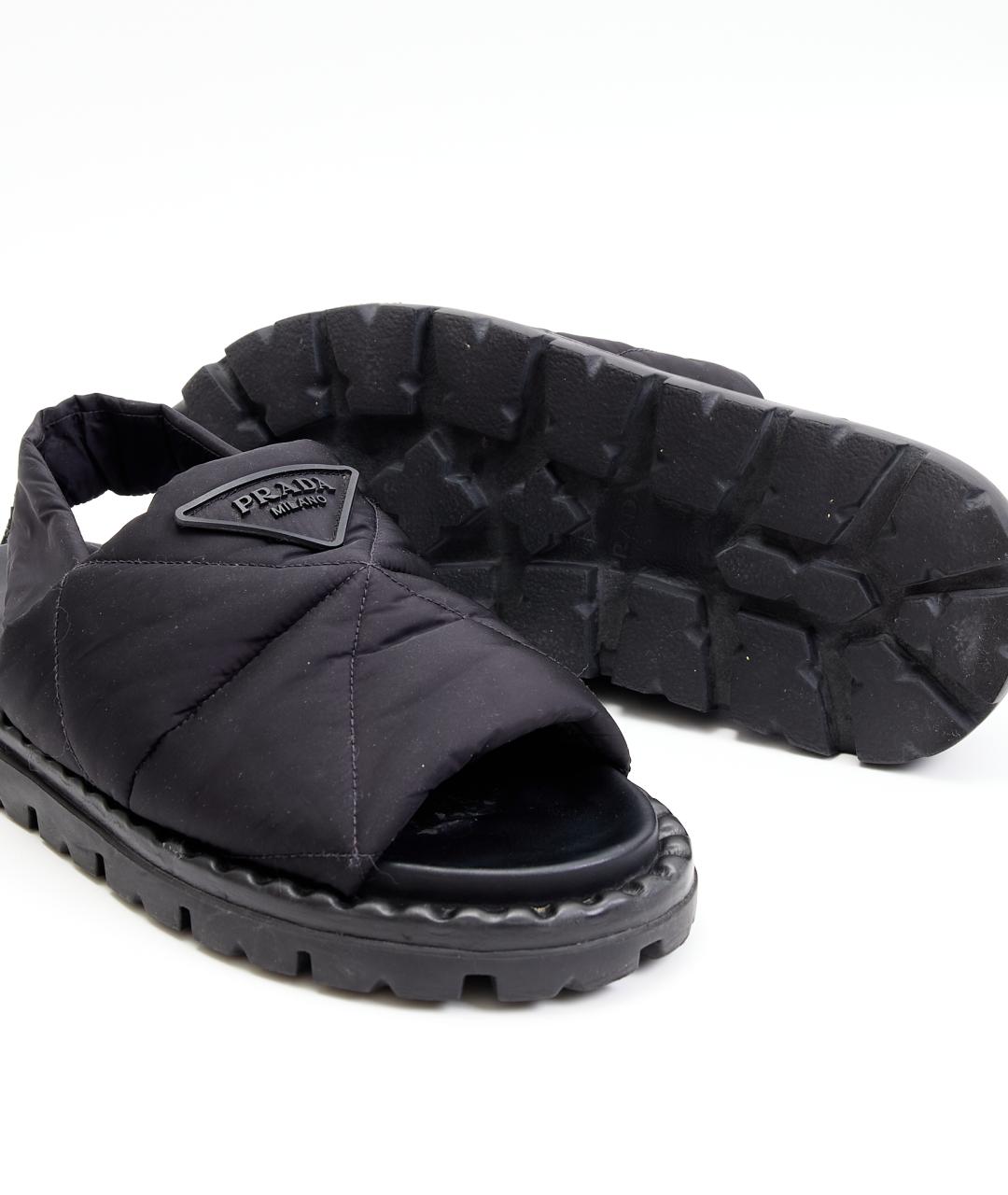 PRADA Черные текстильные сандалии, фото 5