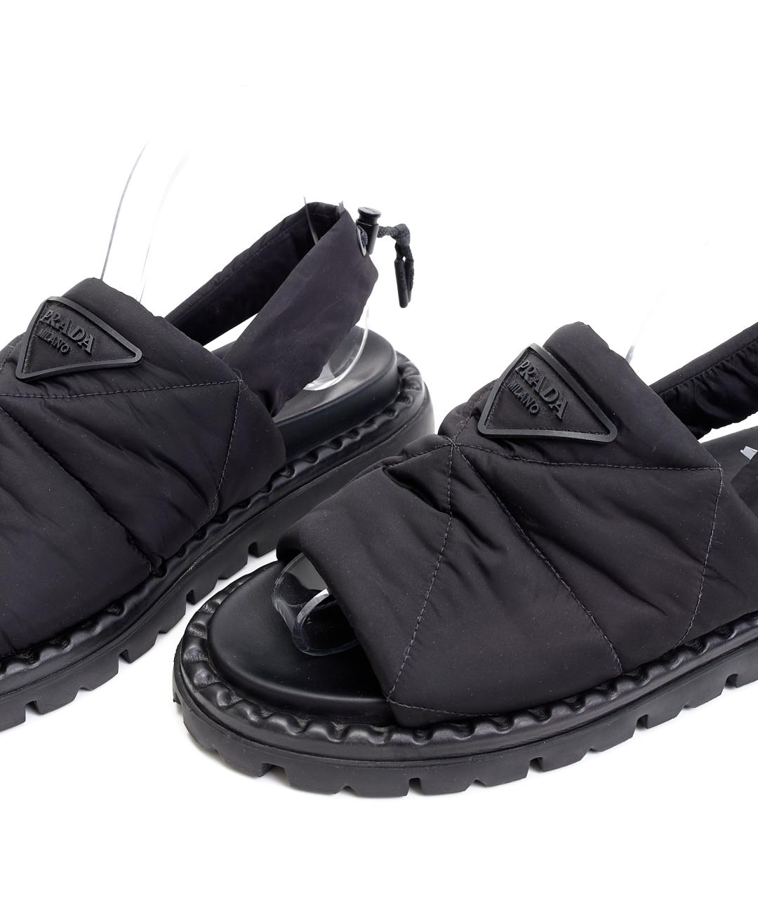 PRADA Черные текстильные сандалии, фото 6