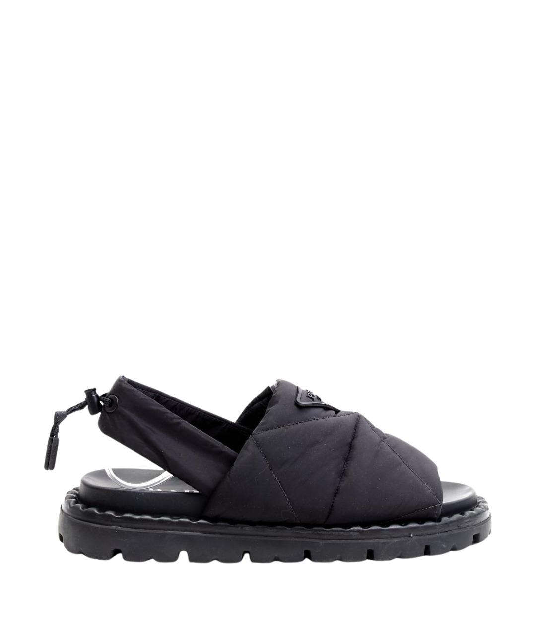 PRADA Черные текстильные сандалии, фото 1