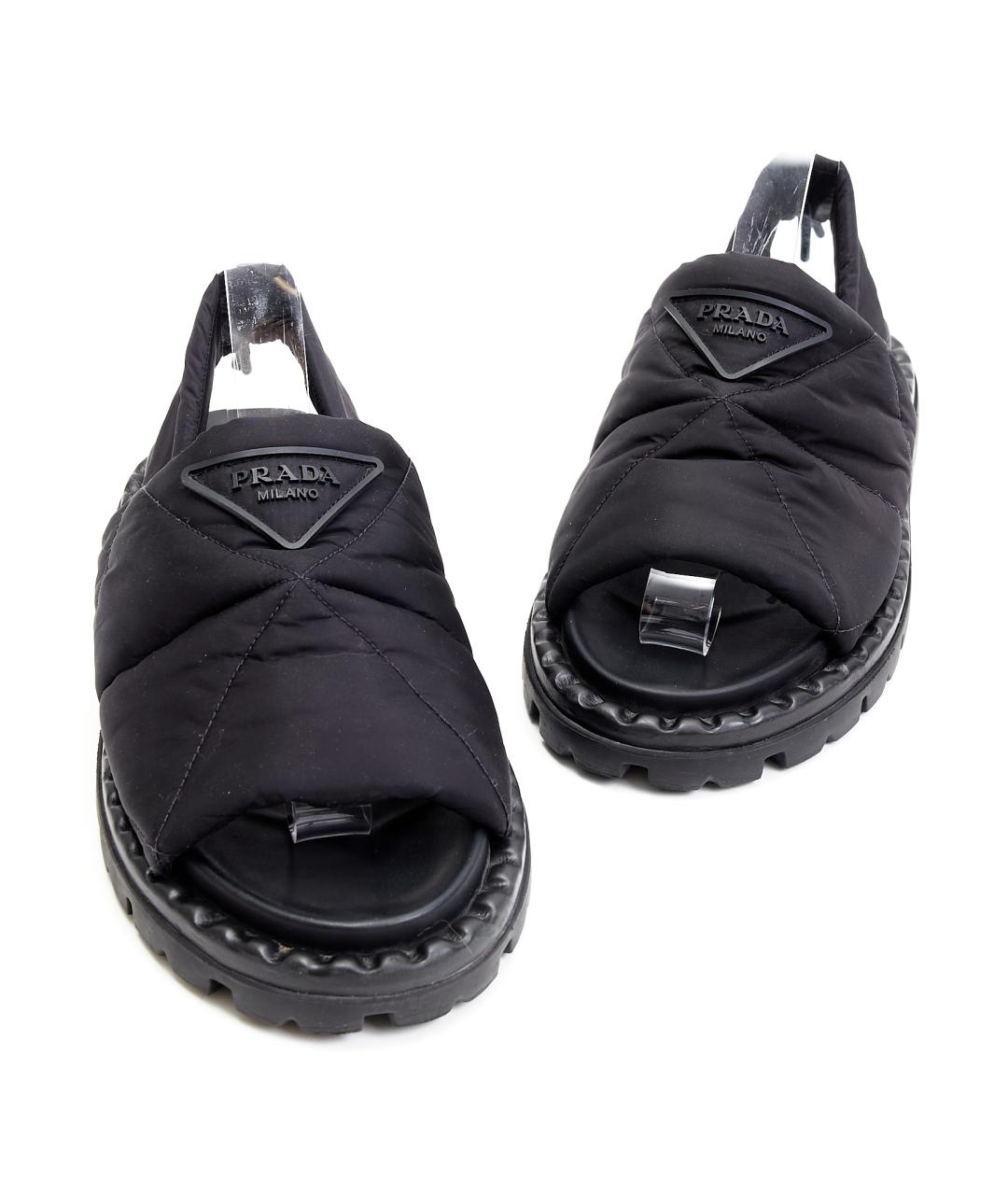 PRADA Черные текстильные сандалии, фото 4