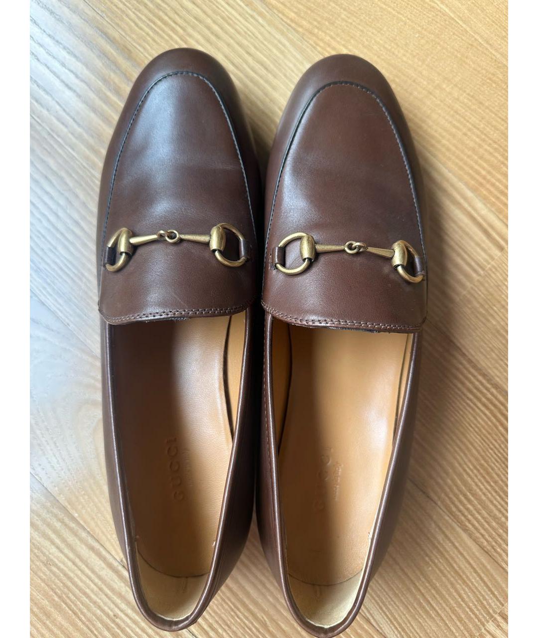 GUCCI Коричневые кожаные лоферы, фото 3