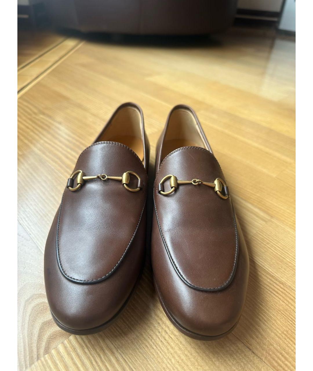 GUCCI Коричневые кожаные лоферы, фото 2